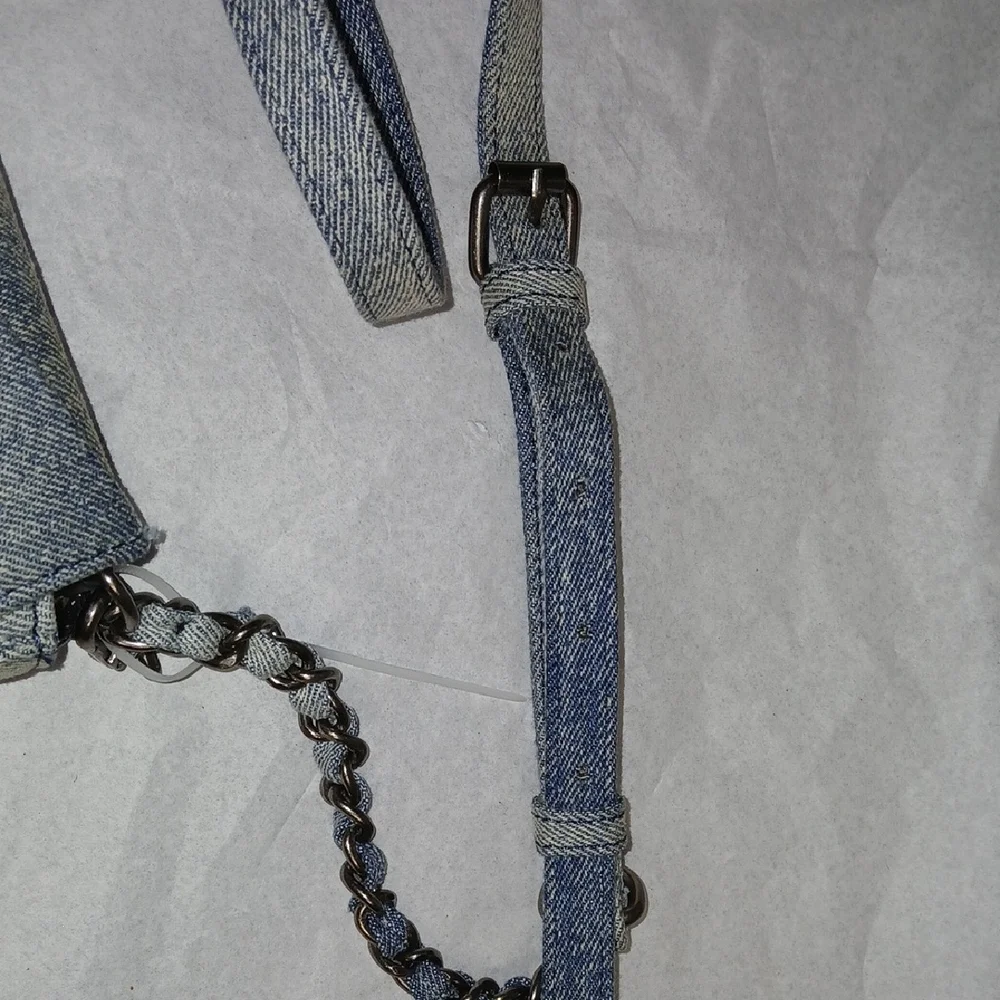 Steve Madden Washed Blue Denim Borla Crossbody - Picture 9 of 16